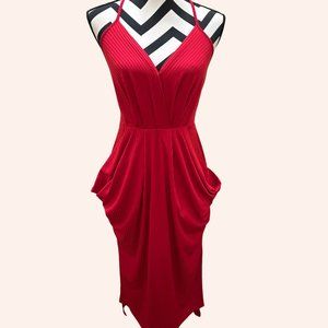 Elegant Red Halter Dress